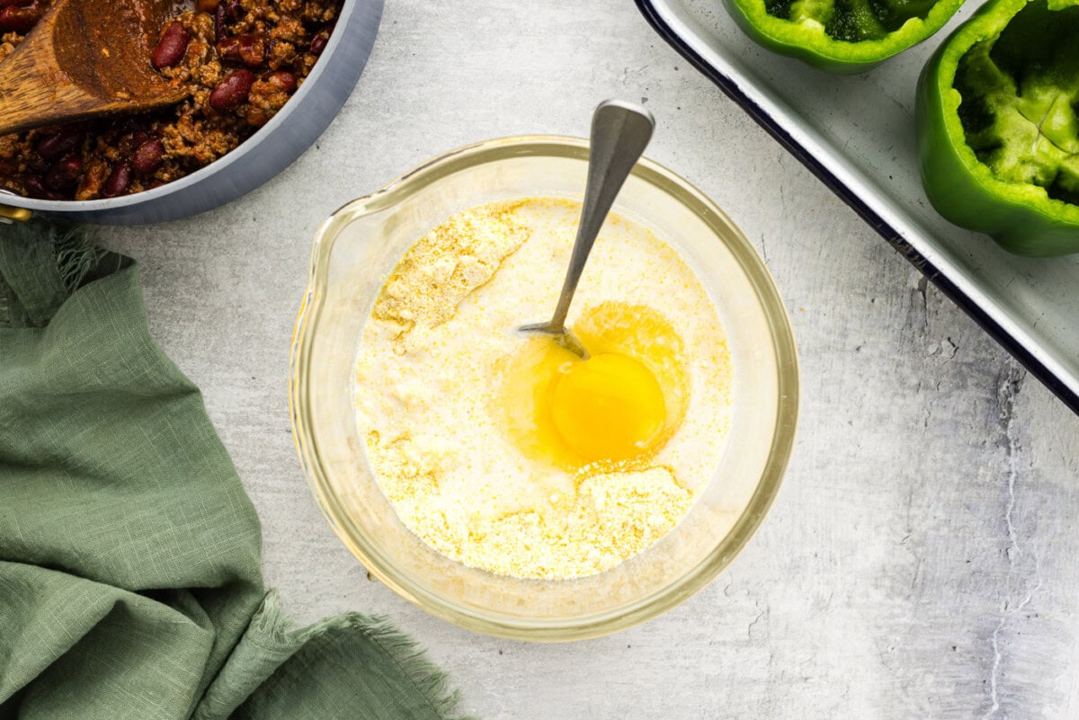cornbread mix in a bowl