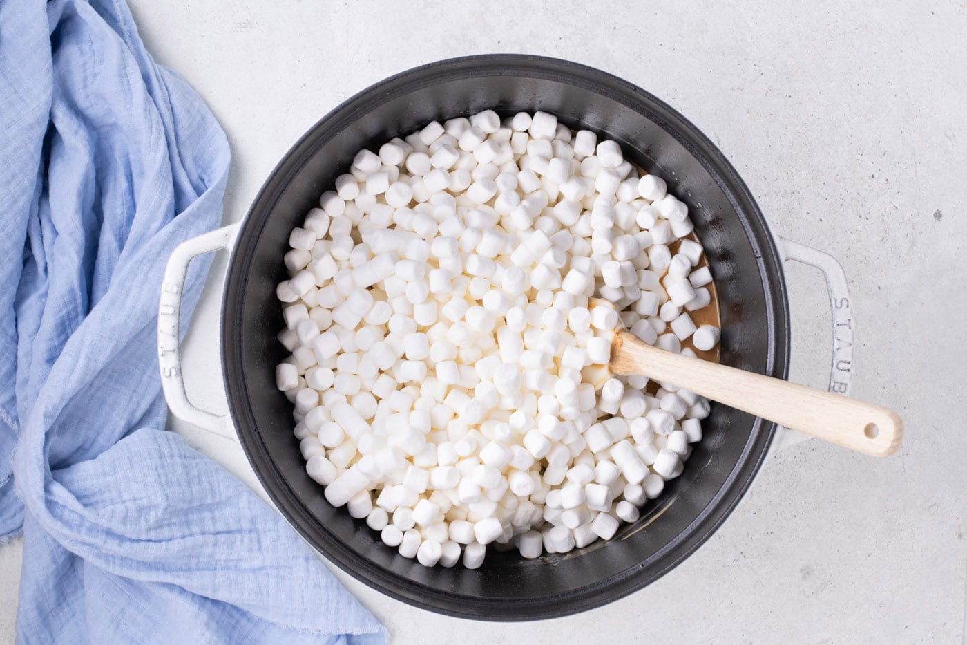 mini marshmallows in a pot