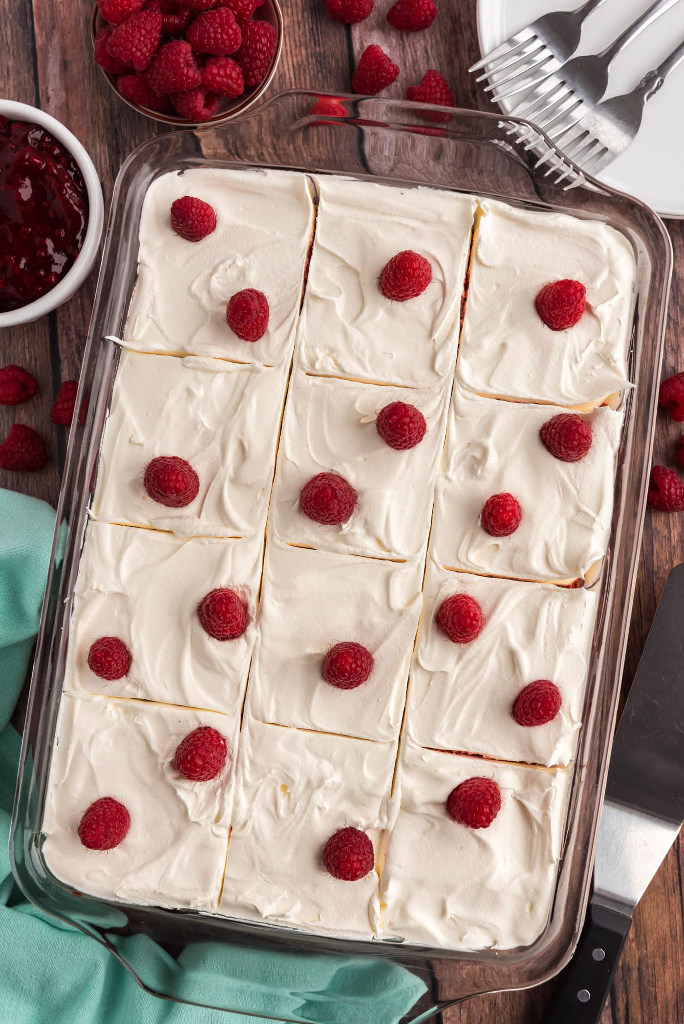 Raspberry Poke Cake - Amanda's Cookin' - Cake & Cupcakes