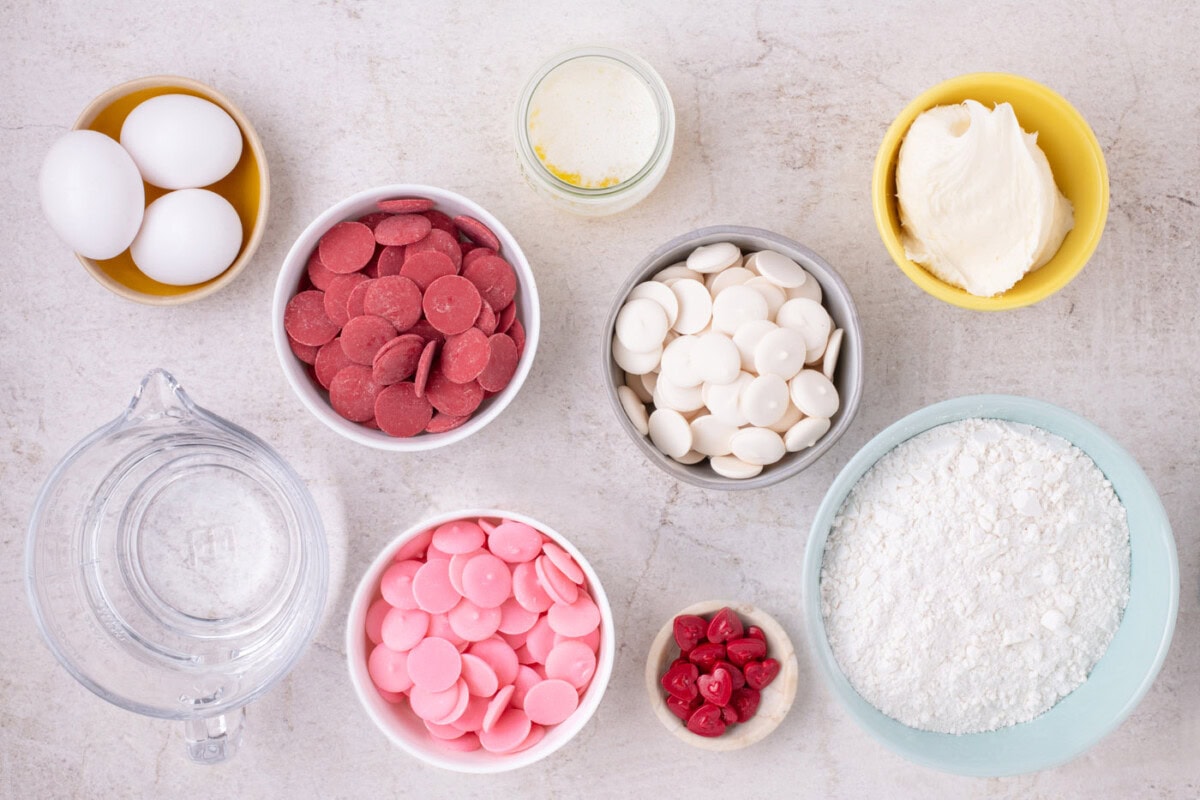 Ingredients for Valentine Cake Pops