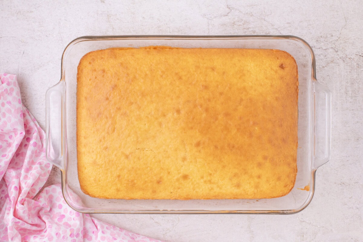 bake yellow cake in a dish