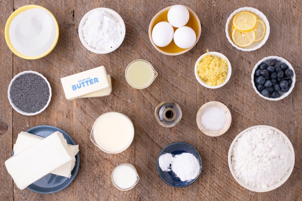 Ingredients for Lemon Poppy Seed Cake