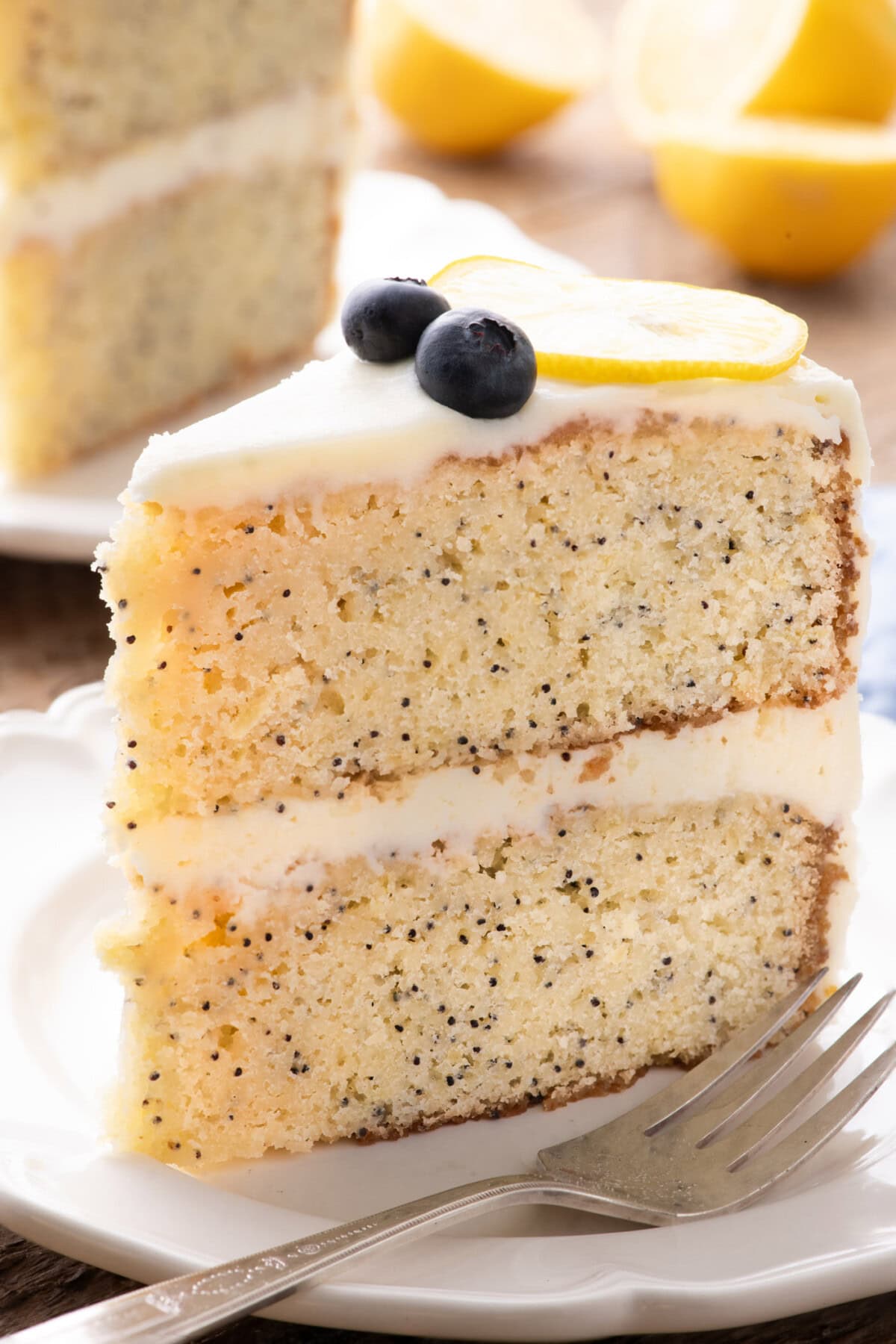 Slice of Lemon Poppy Seed Cake