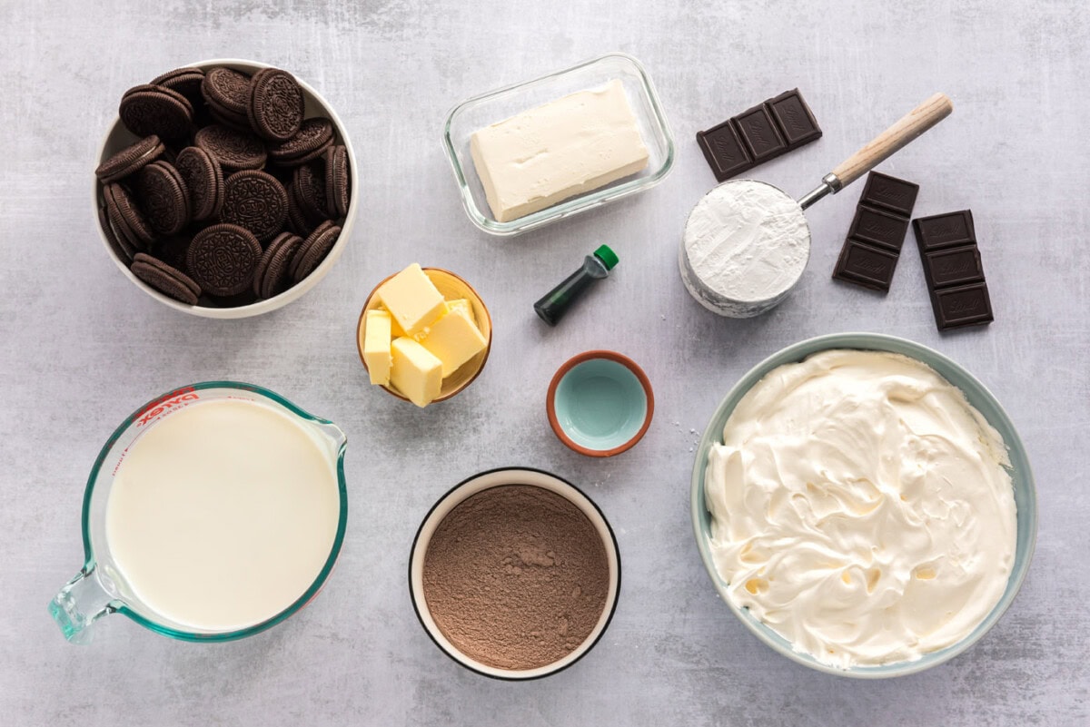 Ingredients for Mint Chocolate Lasagna