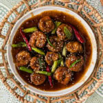 Close up photo of a plate of Mongolian Shrimp
