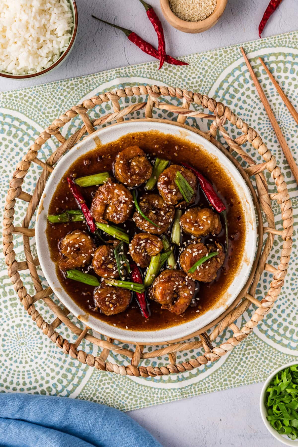 Plate of Mongolian Shrimp