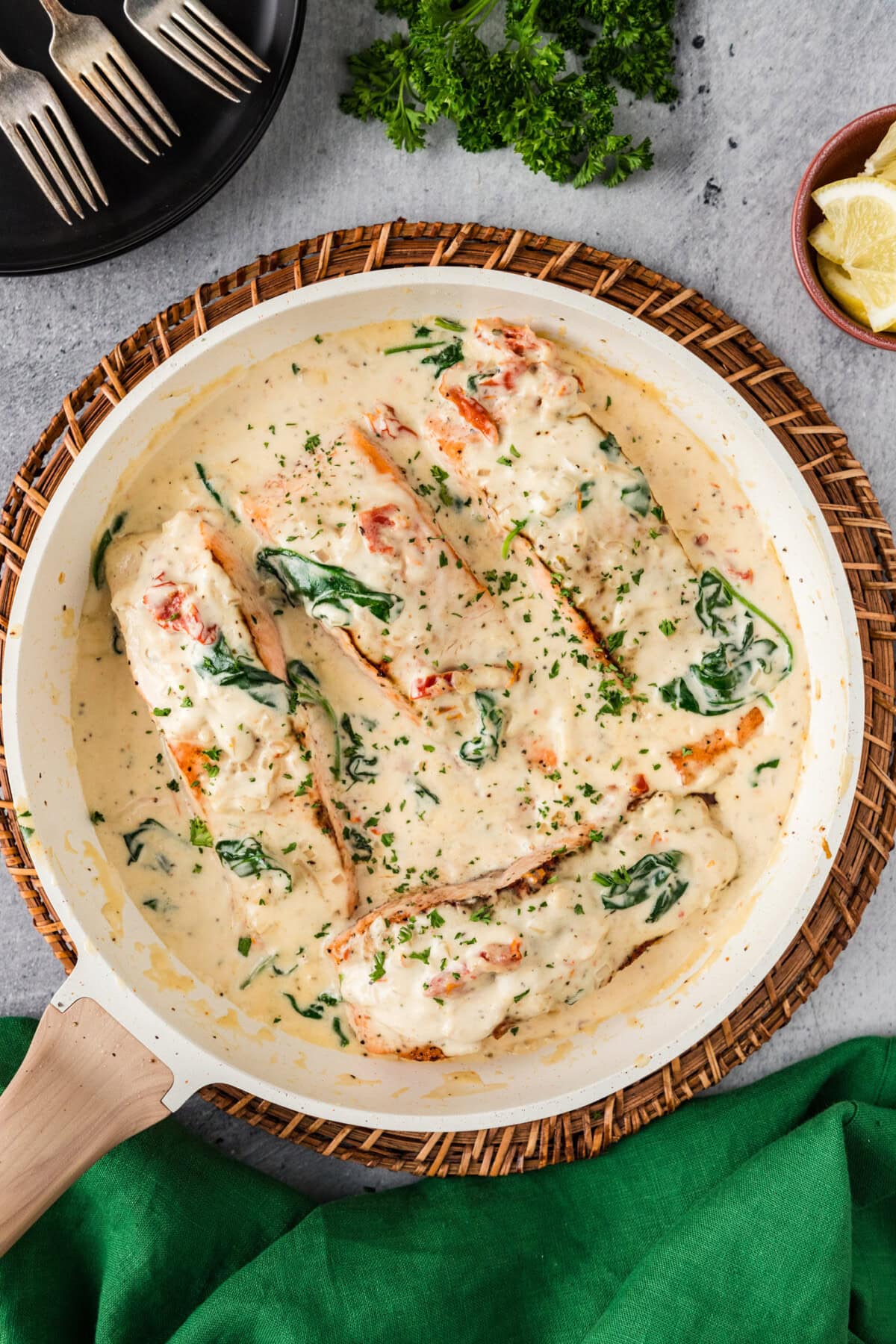 Skillet of Tuscan Salmon