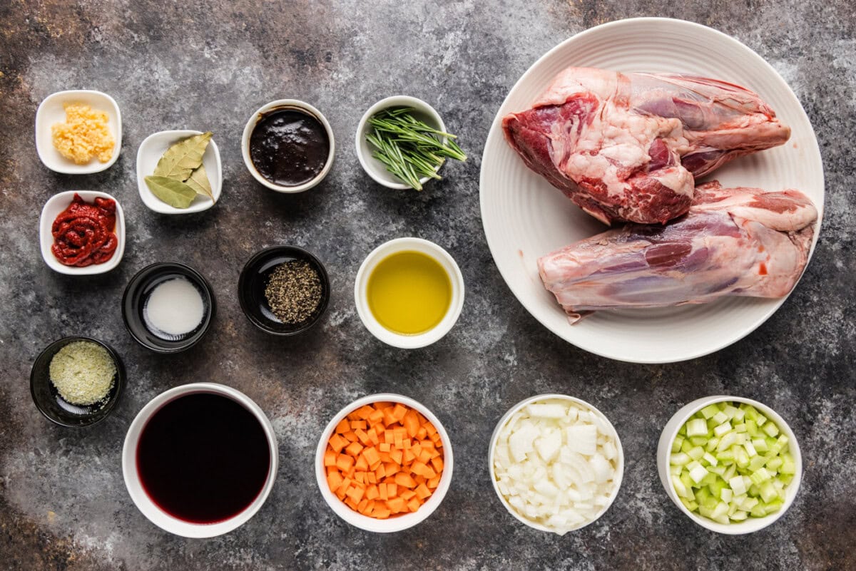 Ingredients for Braised Lamb Shanks