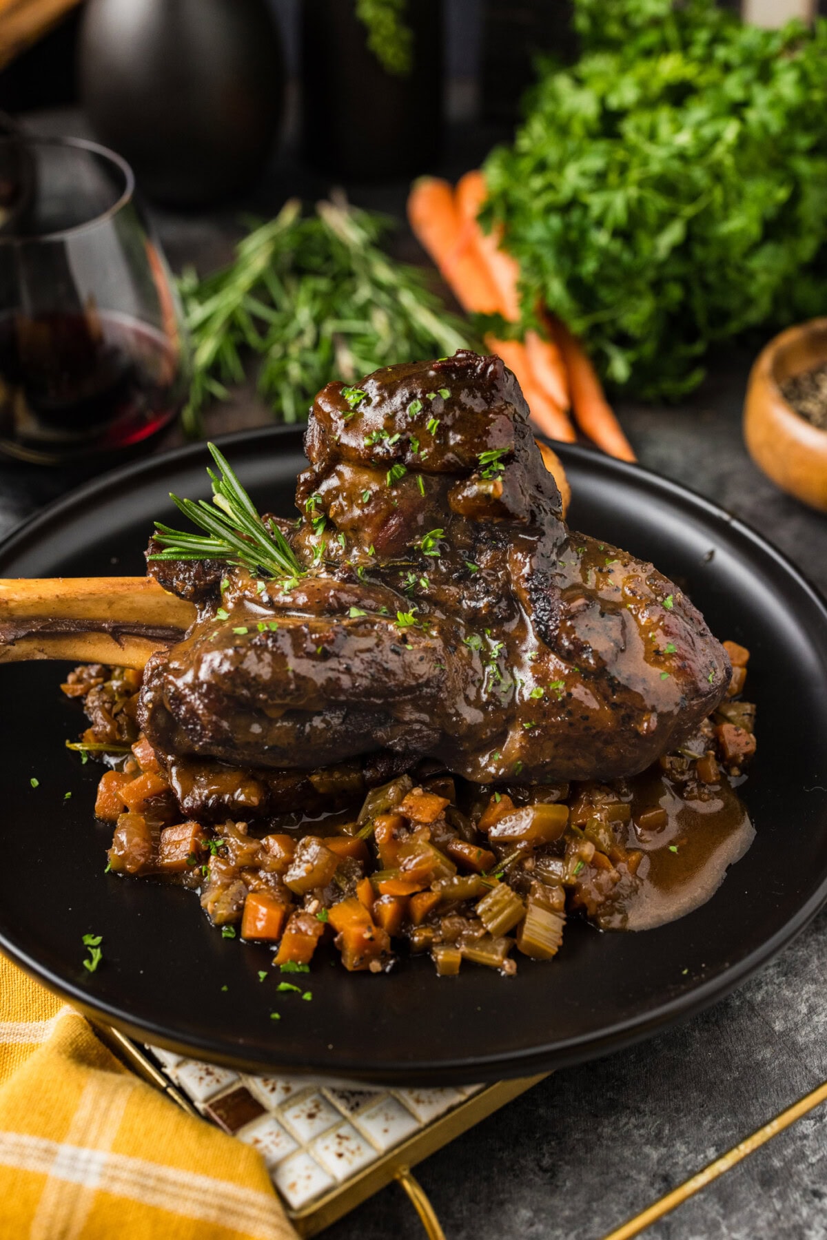 Braised Lamb Shank on a plate