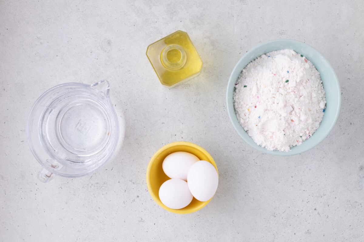 Ingredients for Cake Mix Waffles
