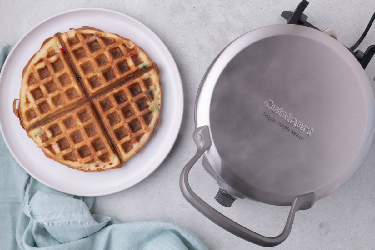 cake mix waffles on a plate