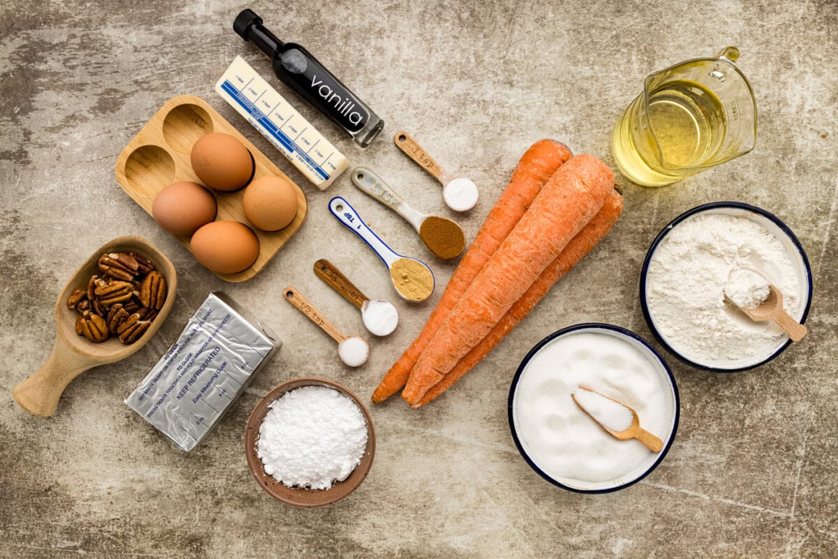 Ingredients for Carrot Cake