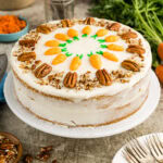 Carrot Cake on a cake stand