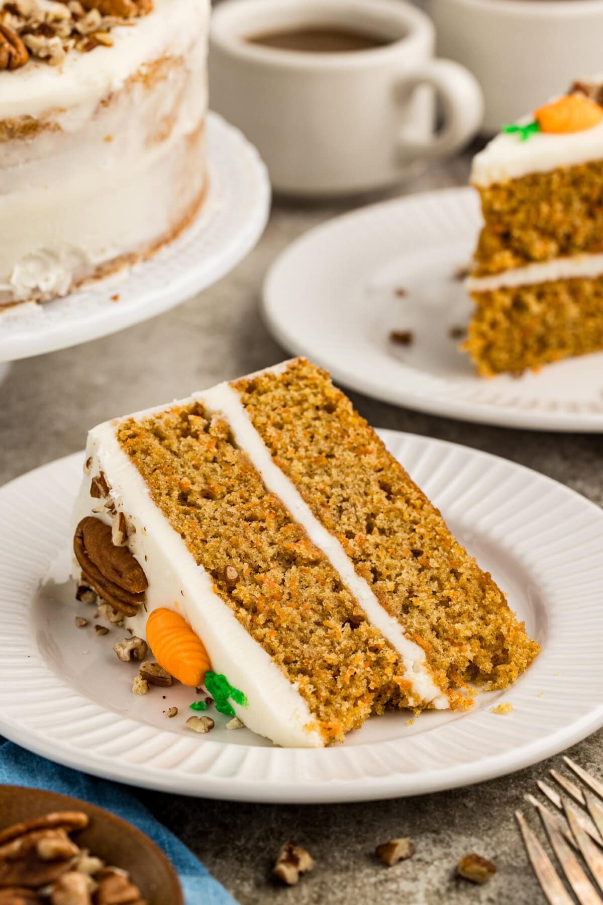 Slice of Carrot Cake on a plate