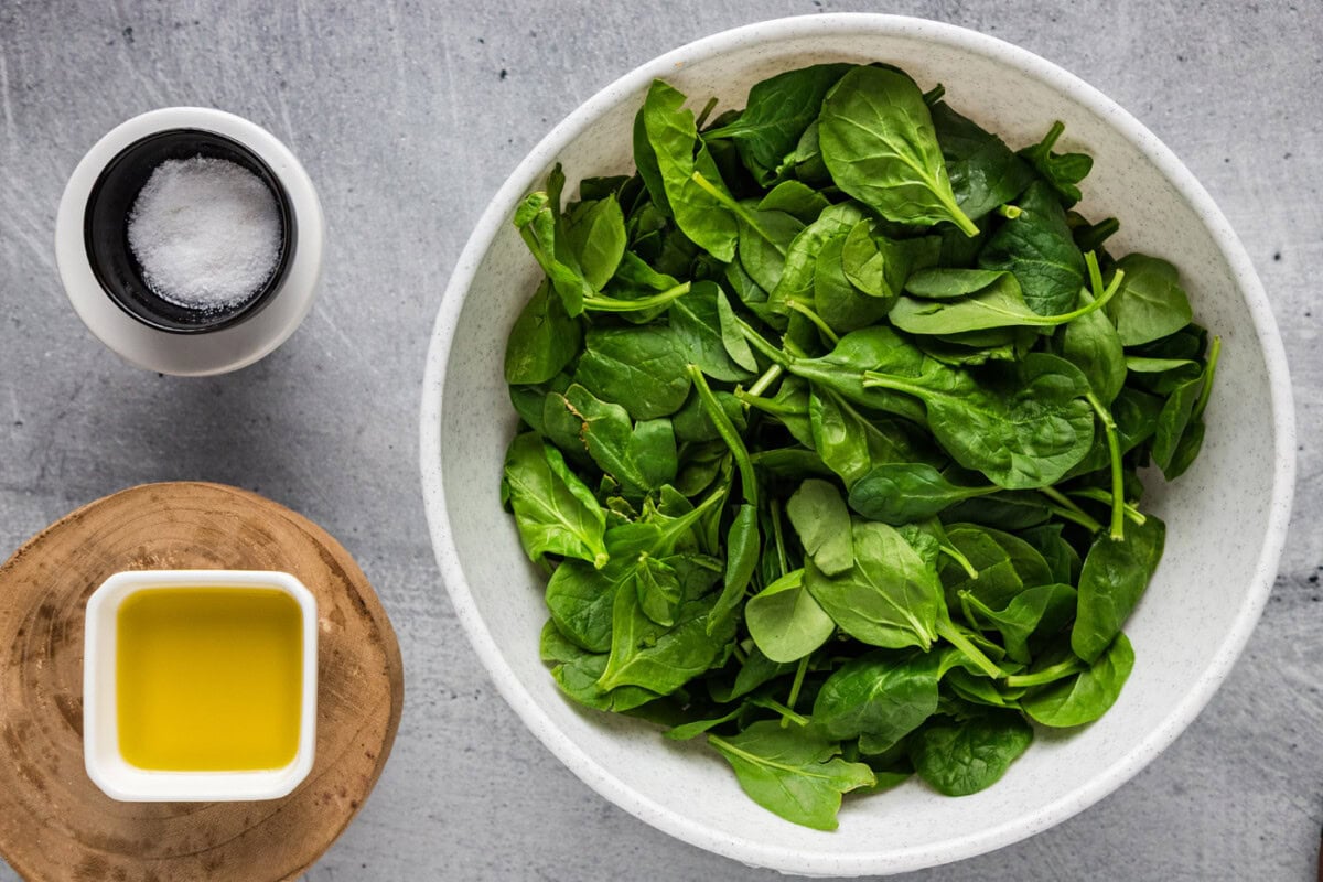 Ingredients for Crispy Air Fryer Spinach