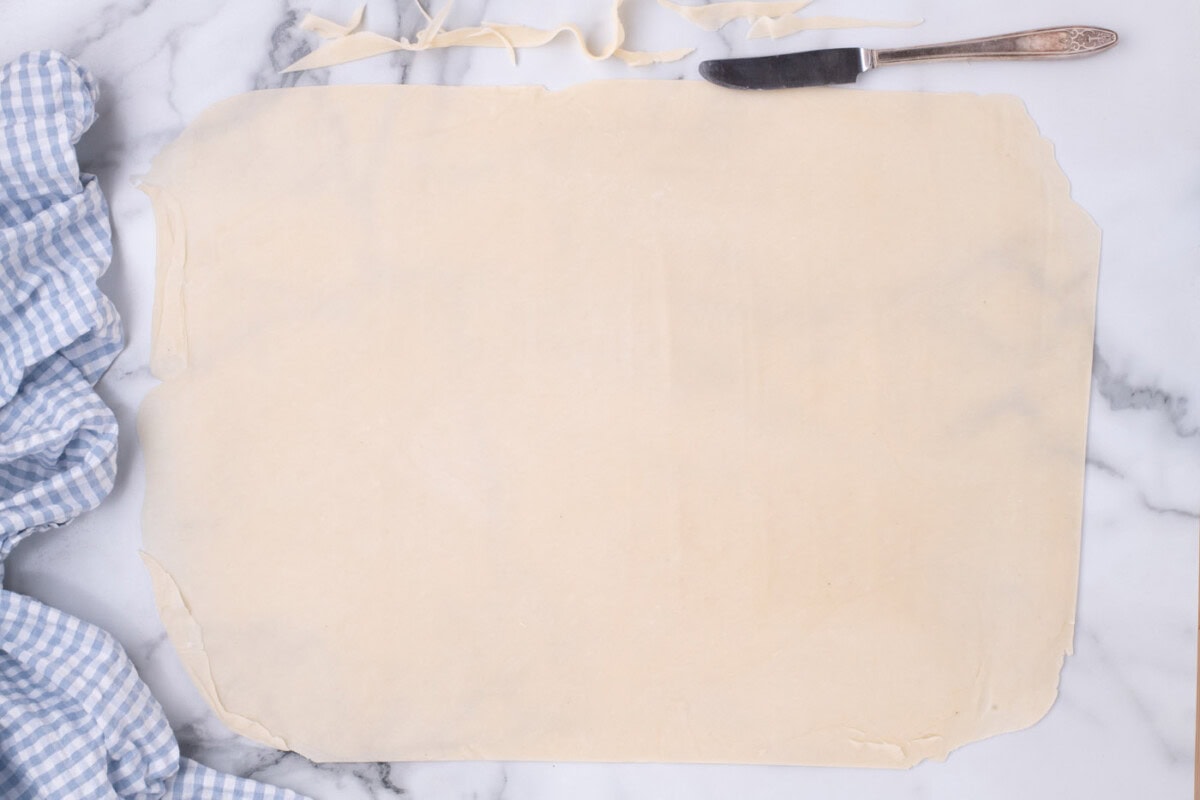 pie crust formed into a rectangle