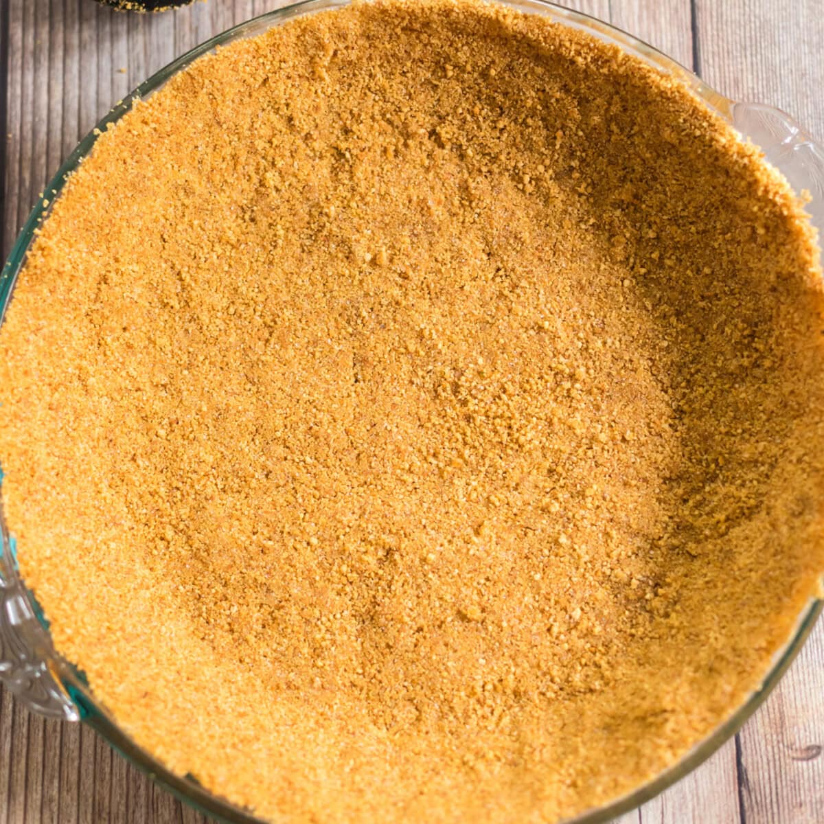 Crust pressed into a pie plate