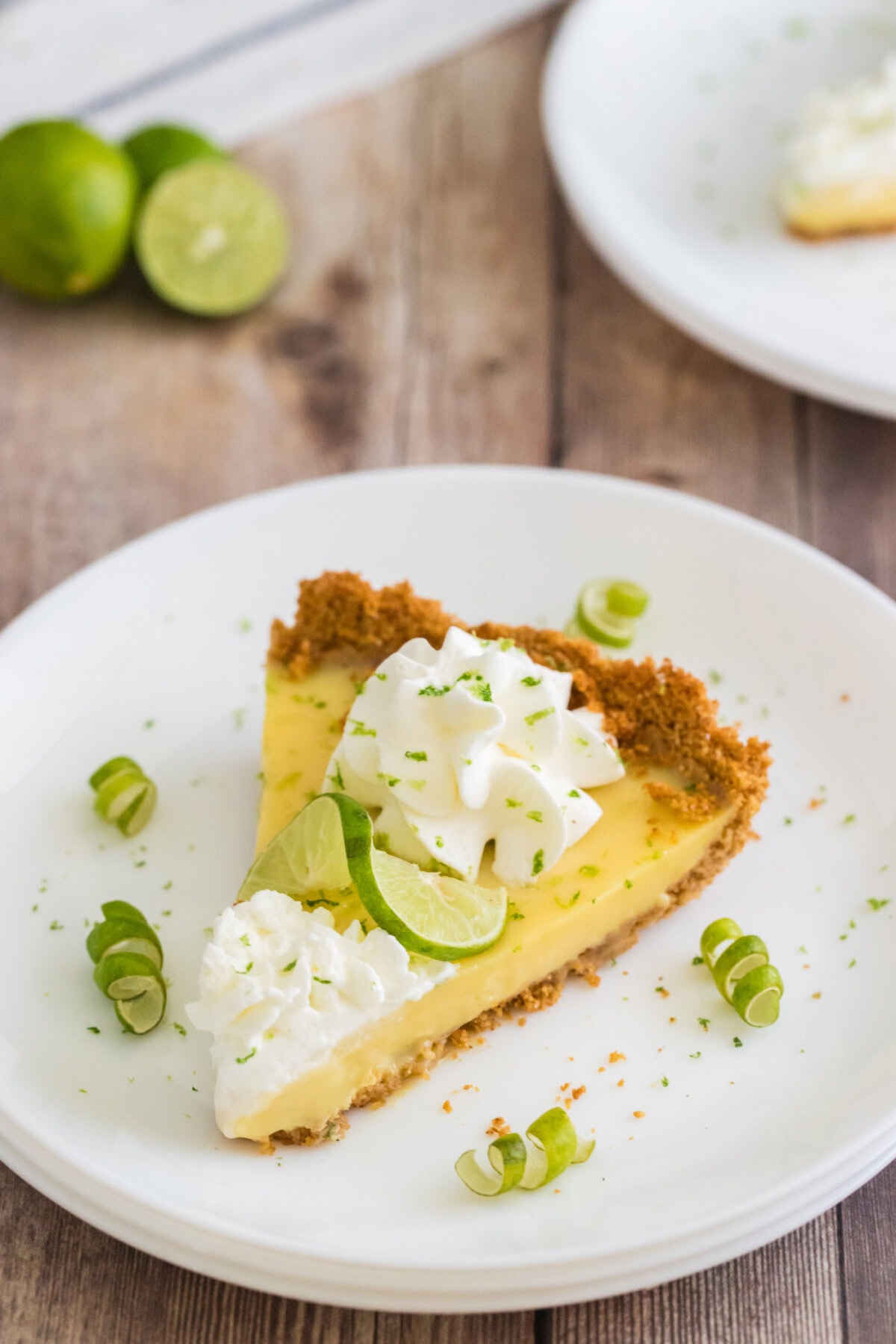 Slice of Key Lime Pie on a plate
