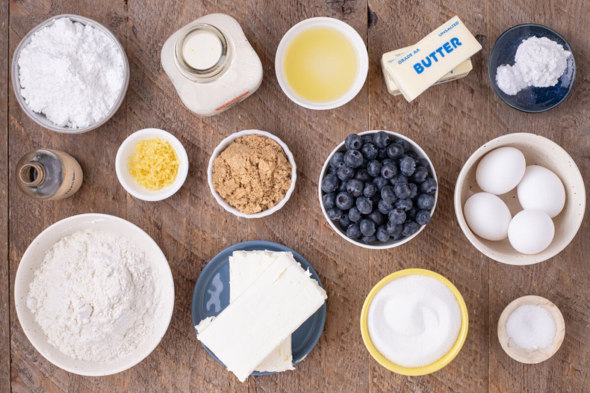 Ingredients for Lemon Blueberry Cake
