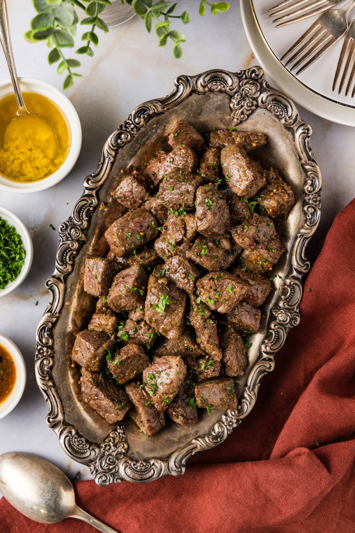 Platter of Air Fryer Steak Bites