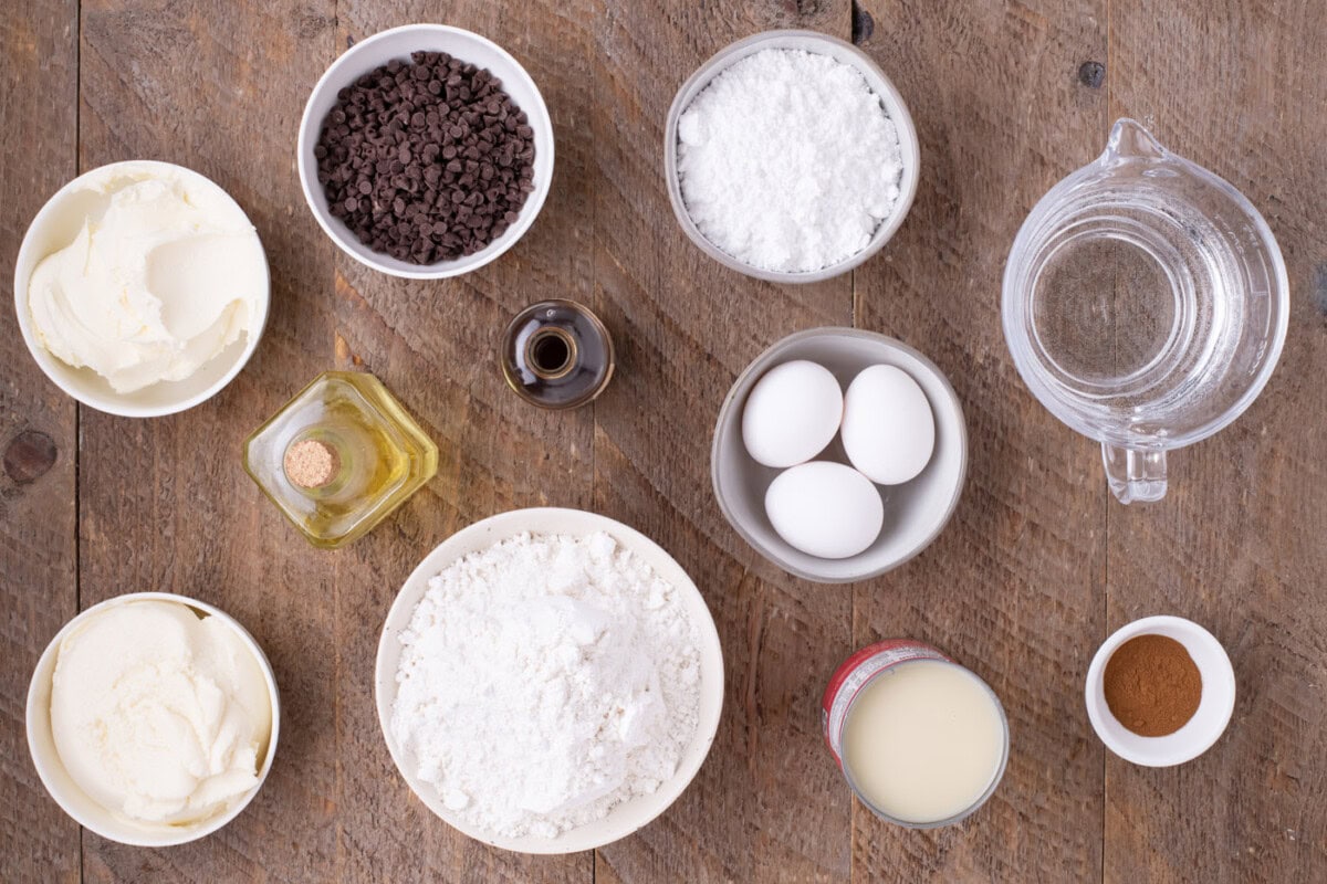 Ingredients for Cannoli Poke Cake