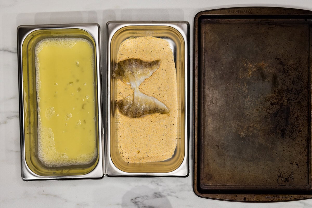 perch filet in cornmeal and flour dredge