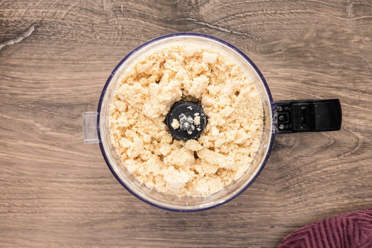 Crumb mixture in a food processor