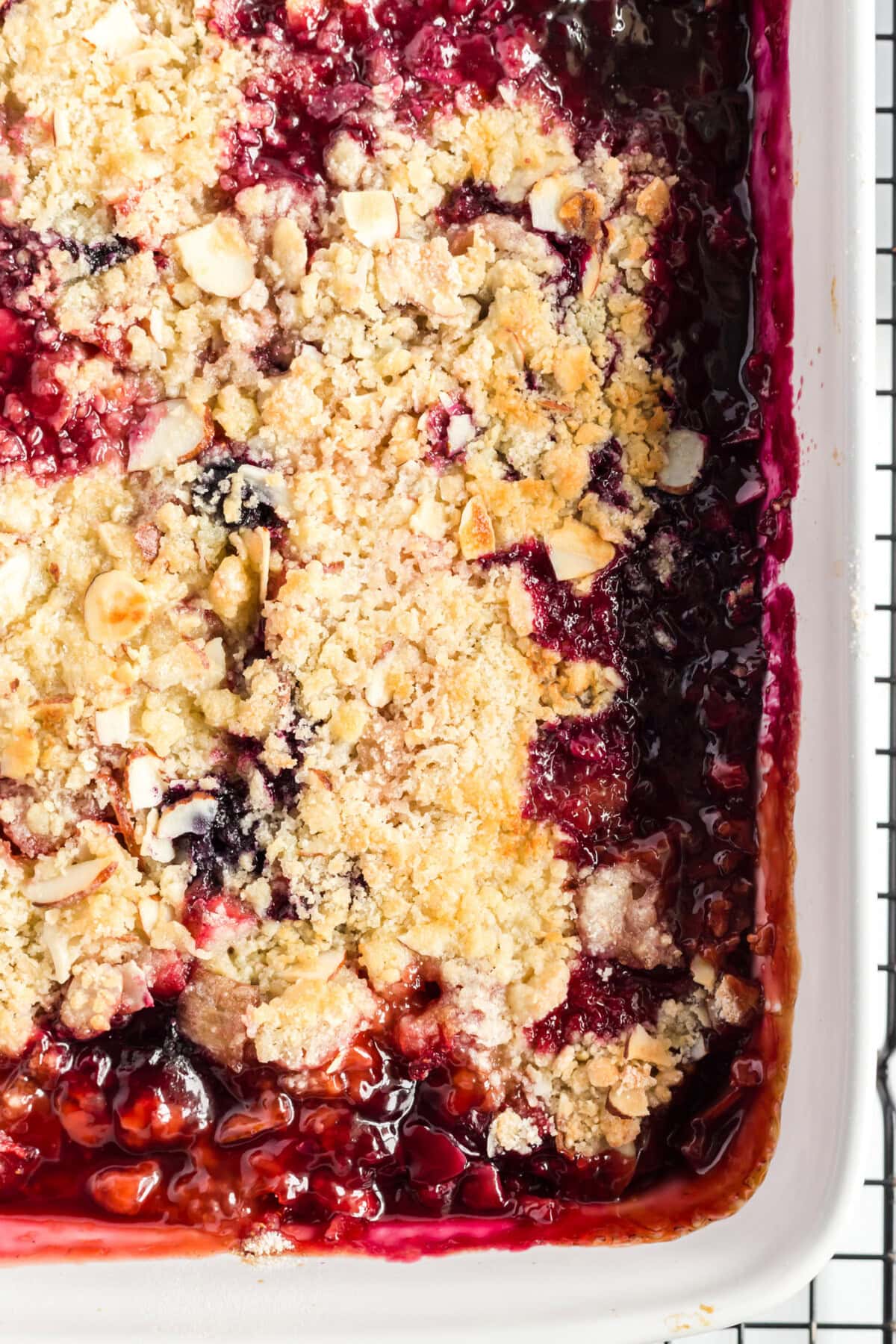Overhead photo of Prize Winning Rhubarb Crumble