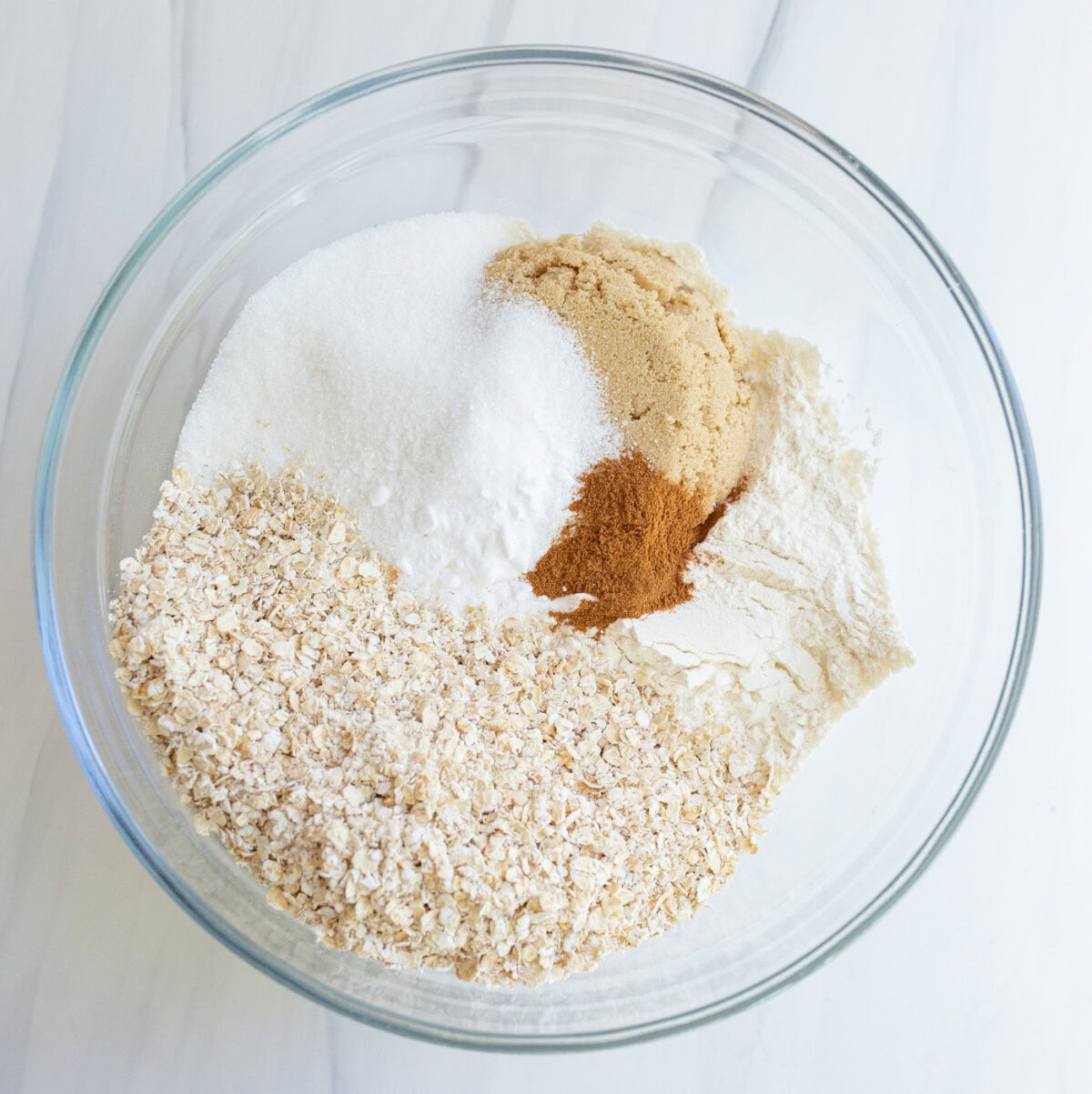 crumble topping ingredients in a bowl