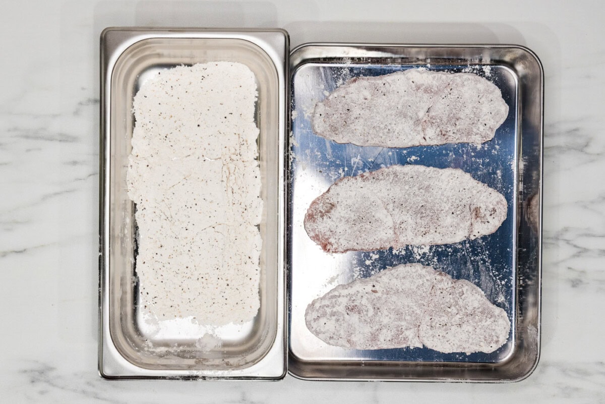 veal cutlets dredged in flour