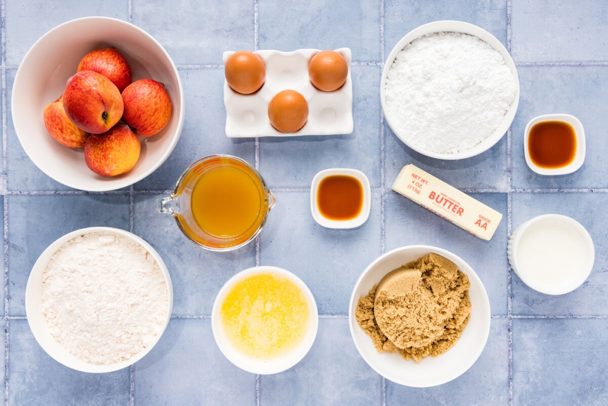 Ingredients for Brown Sugar Peach Cake