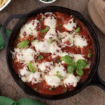 Skillet of Chicken Parmesan Meatballs