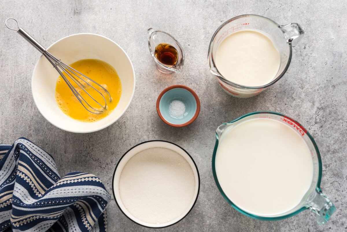 Ingredients for Homemade Vanilla Ice Cream