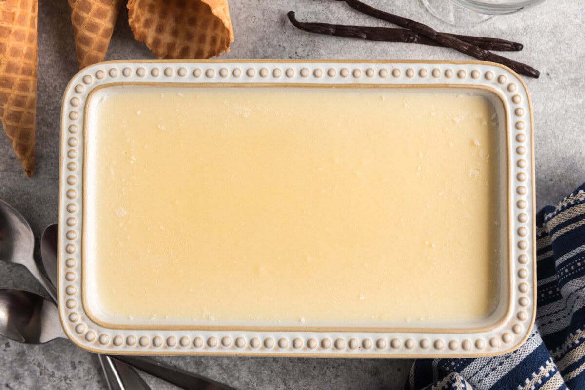 frozen homemade vanilla ice cream
