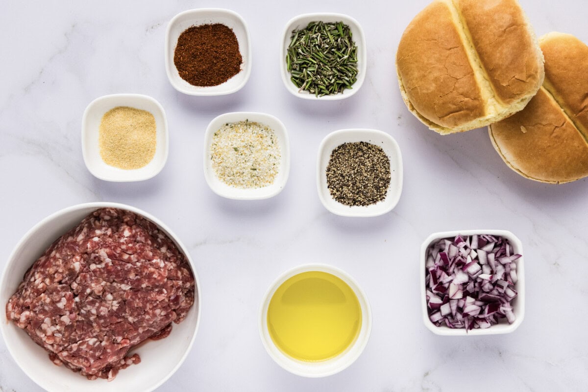 Ingredients for Lamb Burgers