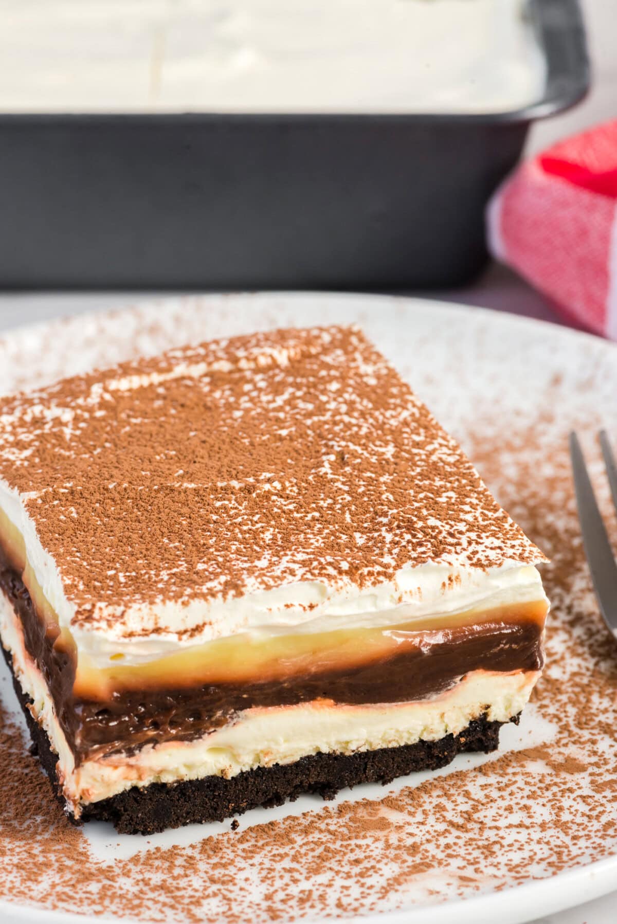 Slice of Sex in a Pan on a white plate