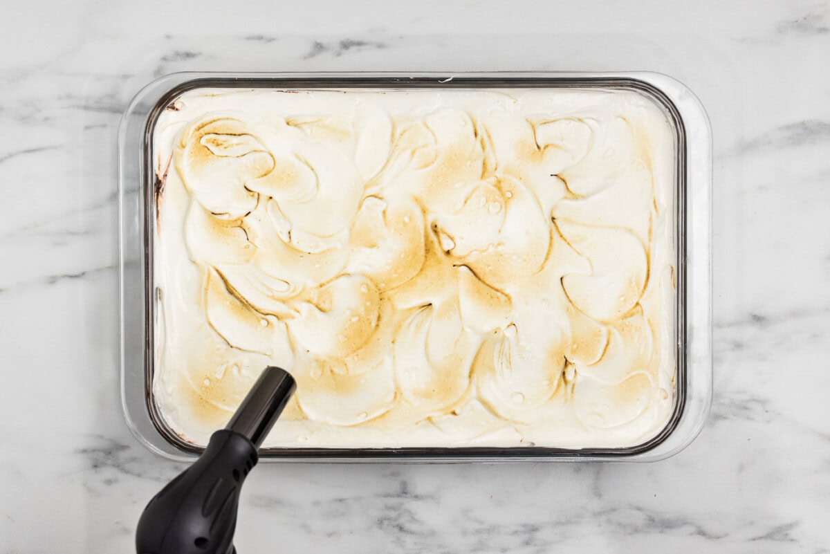 kitchen torch lightly browning marshmallow topping