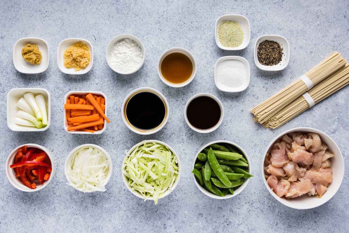 Ingredients for Chicken Lo Mein