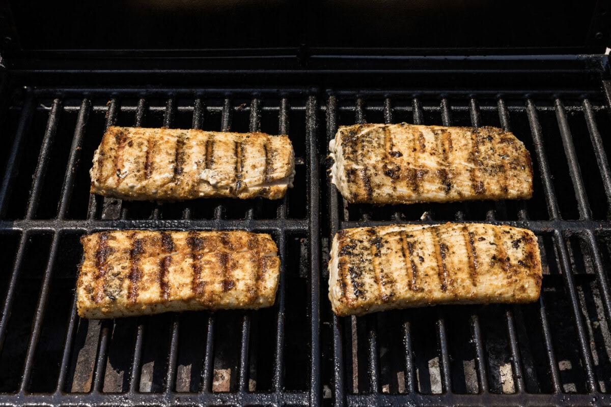cooked mahi mahi filets with grill marks