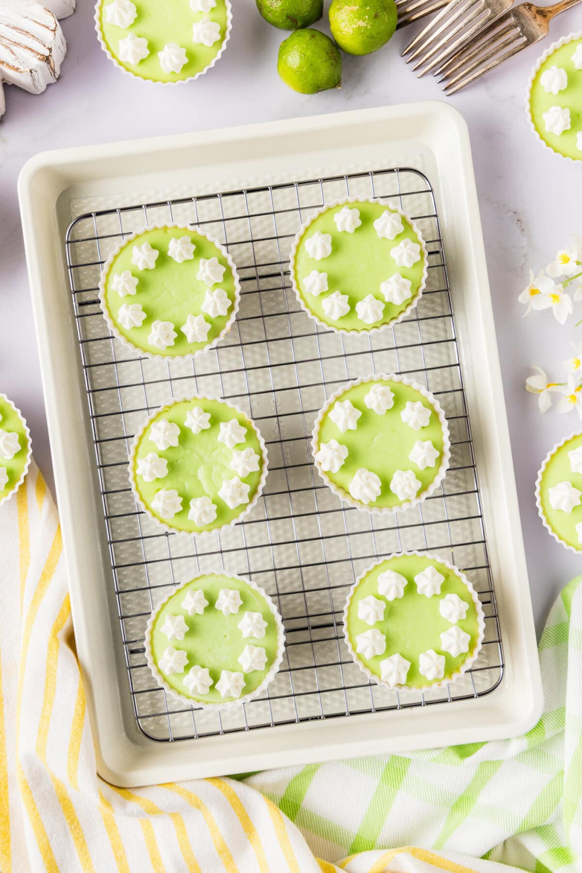 Keto Lime Cheesecake Bites on a wire rack