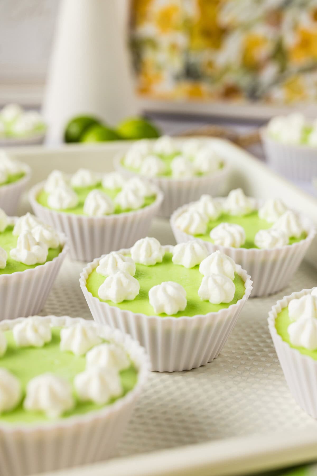 Keto Lime Cheesecake Bites in a tray