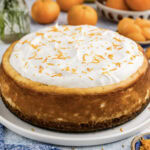 Close up photo of a Mandarin Orange Cheesecake