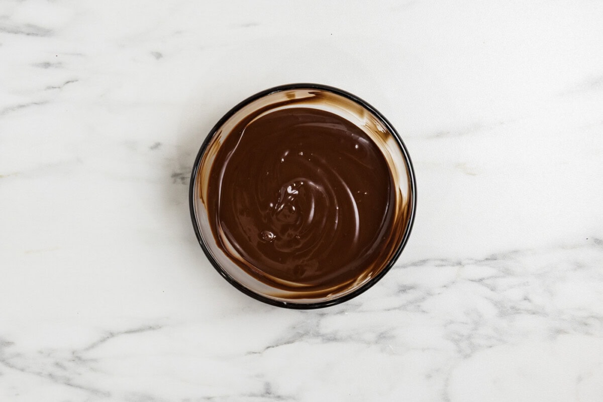 chocolate ganache in a bowl