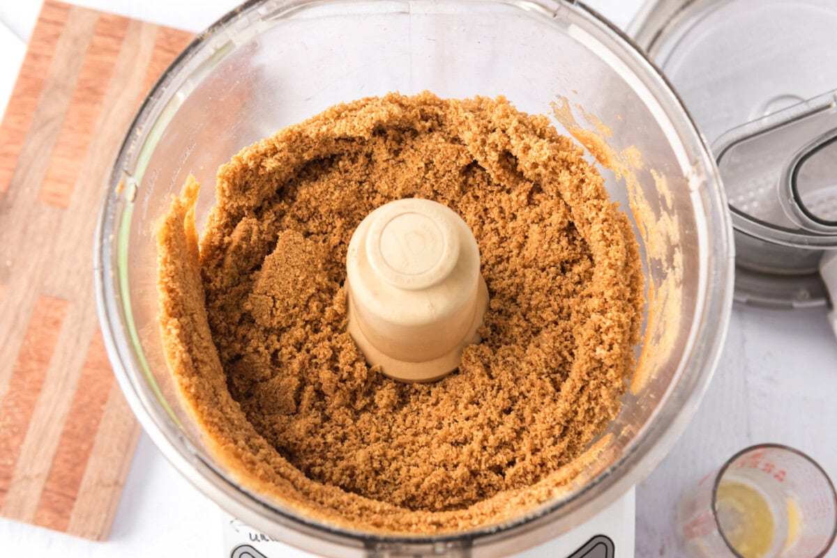 graham cracker crumbs in a food processor