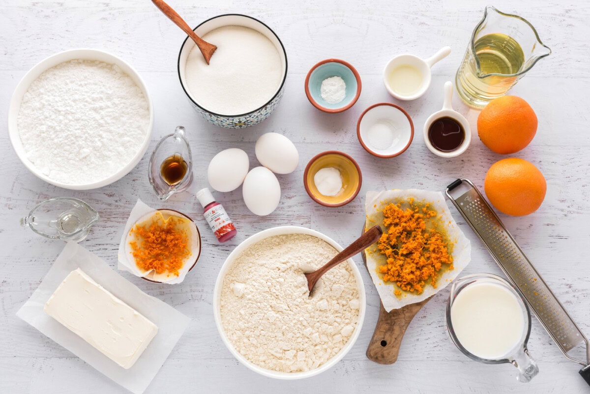 Ingredients for Orange Creamsicle Cupcakes