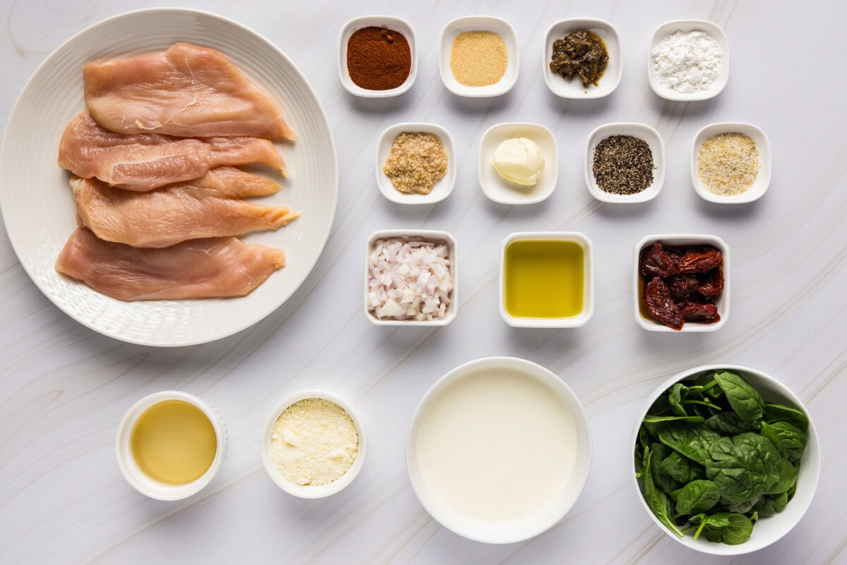 Ingredients for Tuscan Chicken