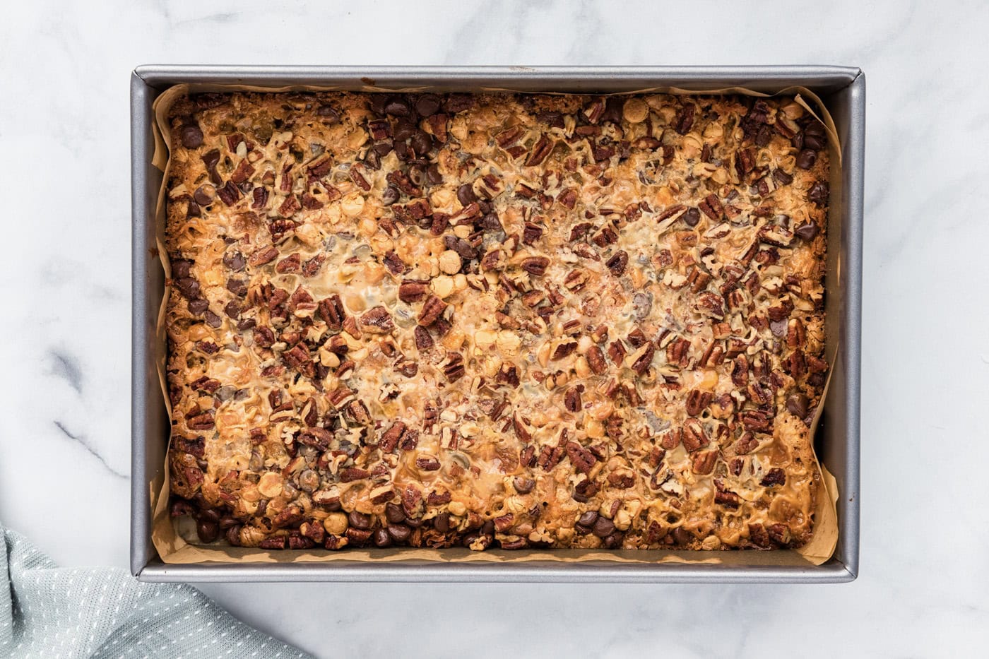 overhead of baked golden magic bar