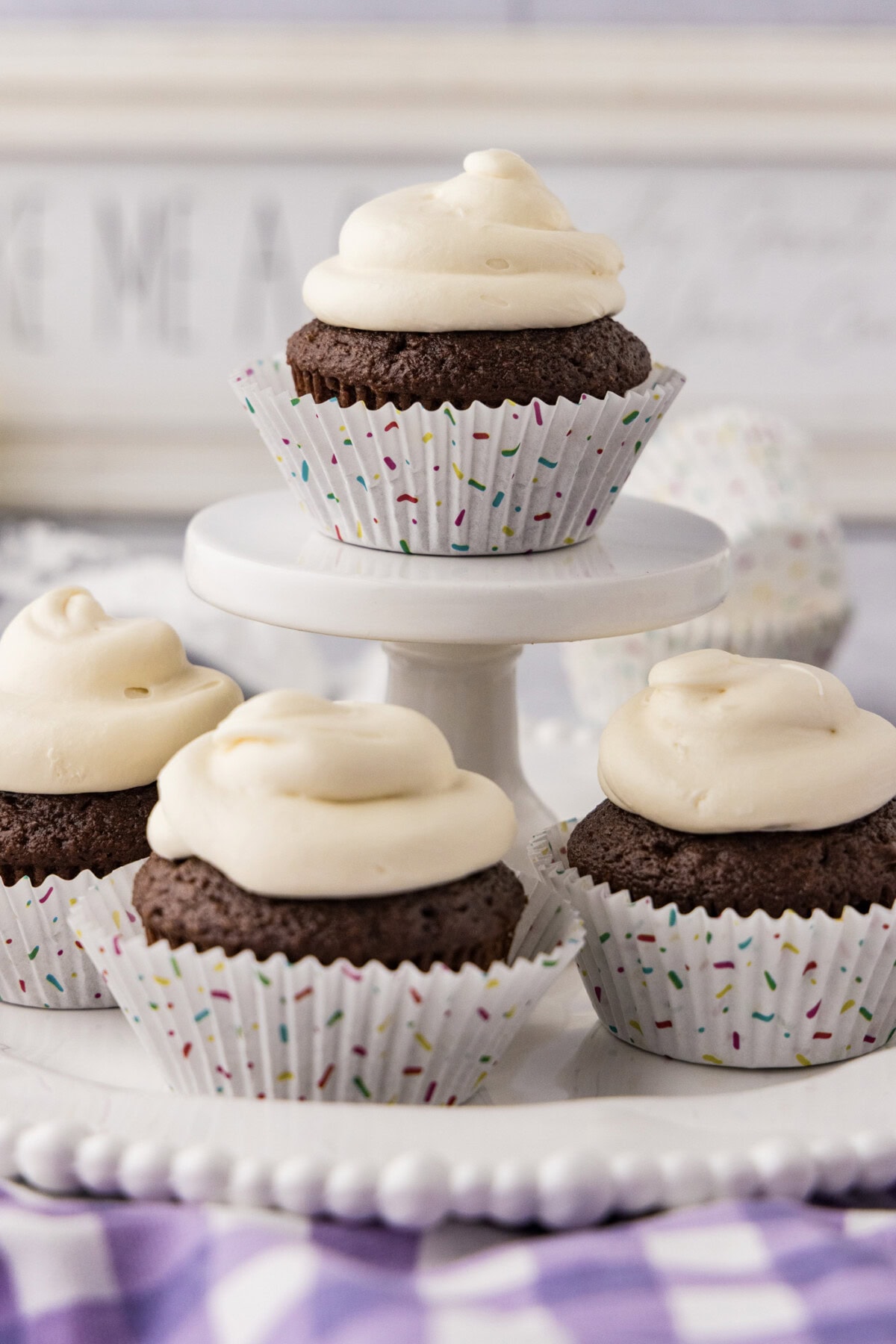 Cupcakes topped with Marshmallow Frosting