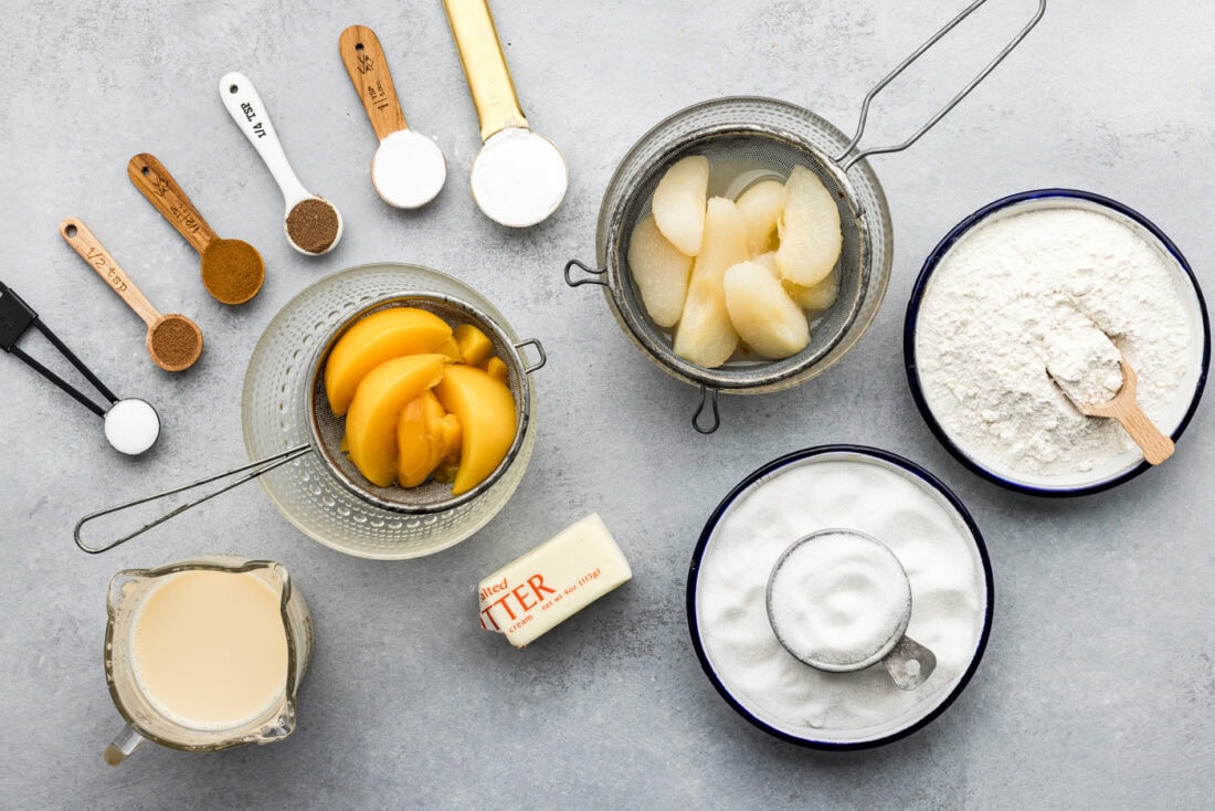 Ingredients for Pear-Peach Cobbler