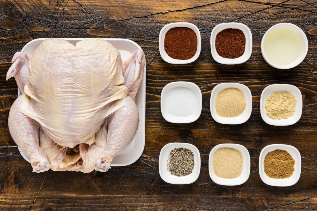Ingredients for Smoked Spatchcock Chicken